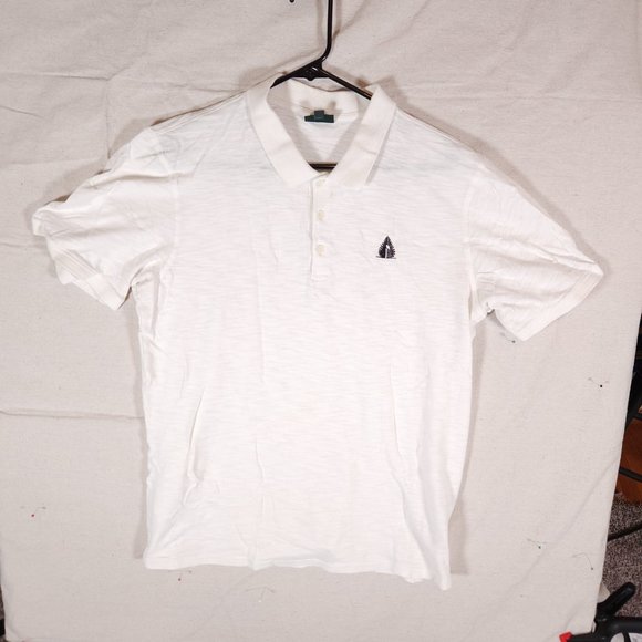 Adriano Goldschmied Polo Shirt Mens Size XL White Green Label Tree Logo Golfing - Picture 1 of 14